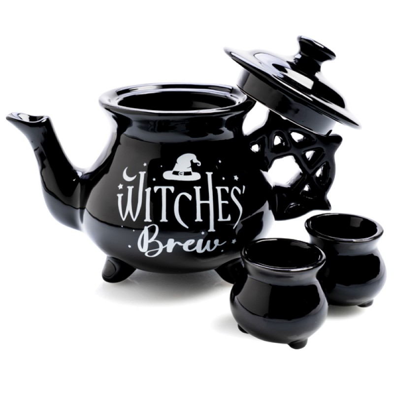 Witches' Brew Cauldron Tea Set - Click Image to Close